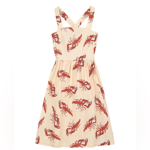 Joanie Dresses & Skirts - Horrockses X Joanie Clothing Petula Lobster Print Dress w/ Pockets Sustainable
